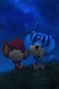 Stargazing friends | (Commission) | Soft texture style